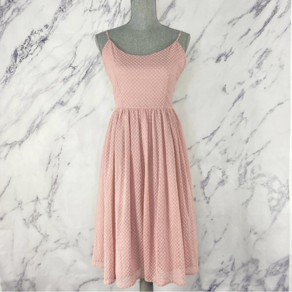 BB Dakota take a bow fit and flare  dress mauve rose midi two sizes 10 - 16 NWT